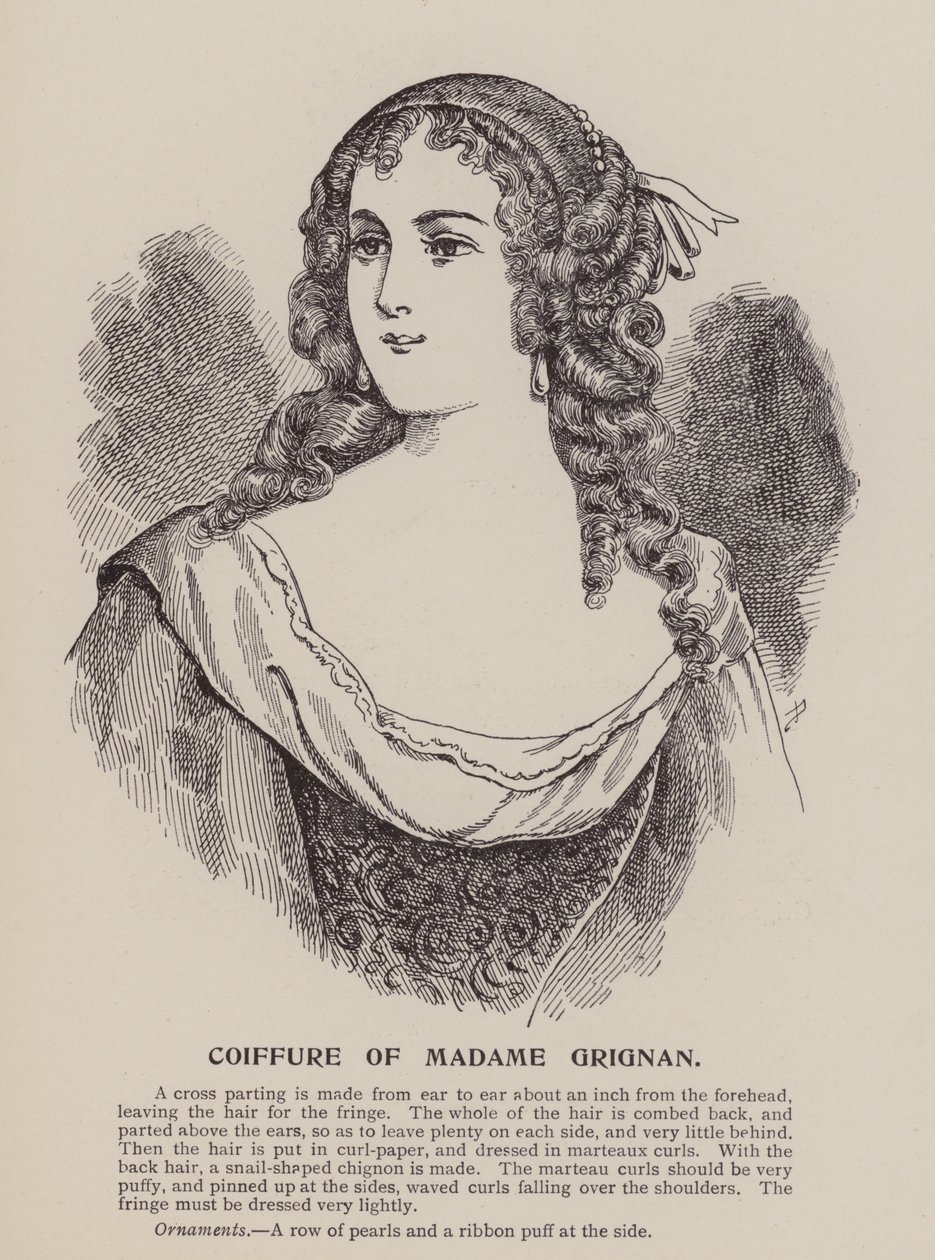 Coiffure de Madame Grignan (grabado) de English School