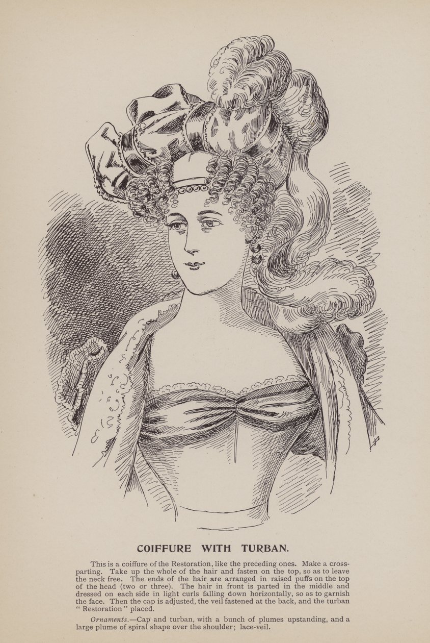 Coiffure with Turban (grabado) de English School