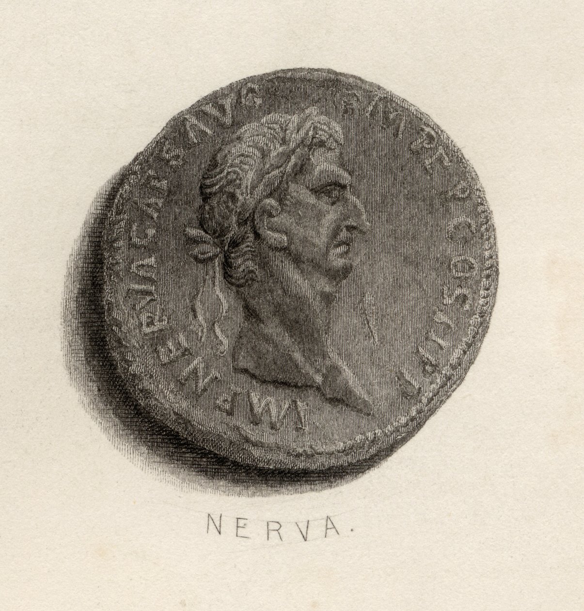 Moneda de la época de Nerva César Augusto de English School