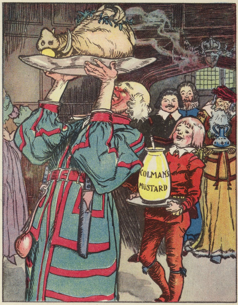 La historia de Colman y el tarro de mostaza (litografía en color) de English School