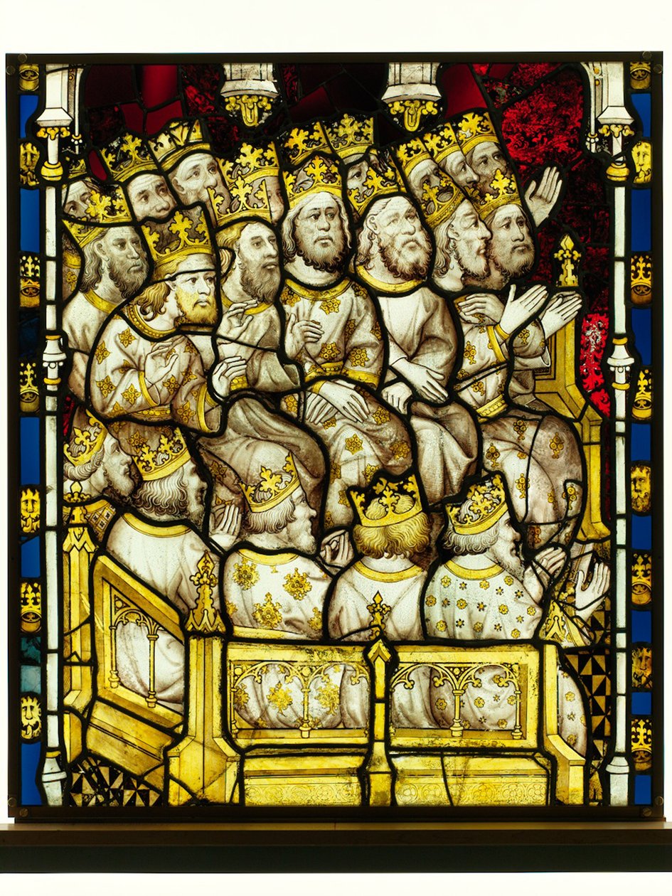 Sección conservada de la Gran Ventana Este en York Minster: 