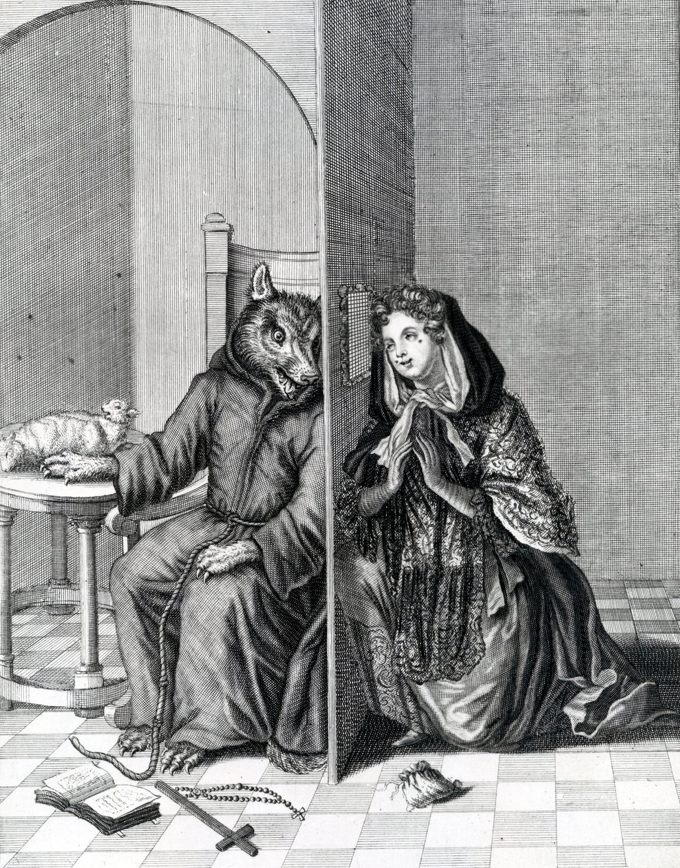 Converte Angliam, o Es una oveja tonta la que hace del lobo su confesor, siglo XIX de English School