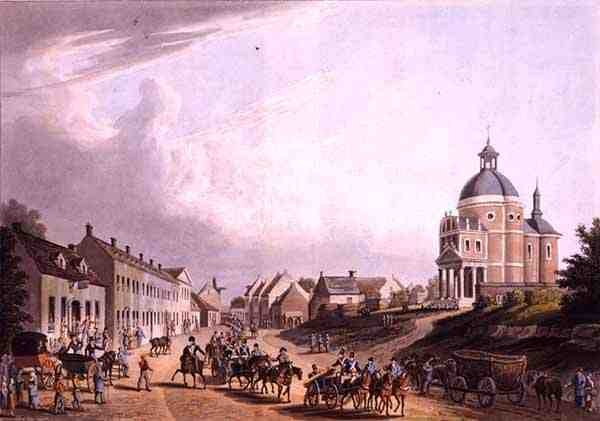 Transporte del cañón francés desde el campo de batalla el 24 de julio de 1815, en Waterloo, publicado por R. Bowyer de English School