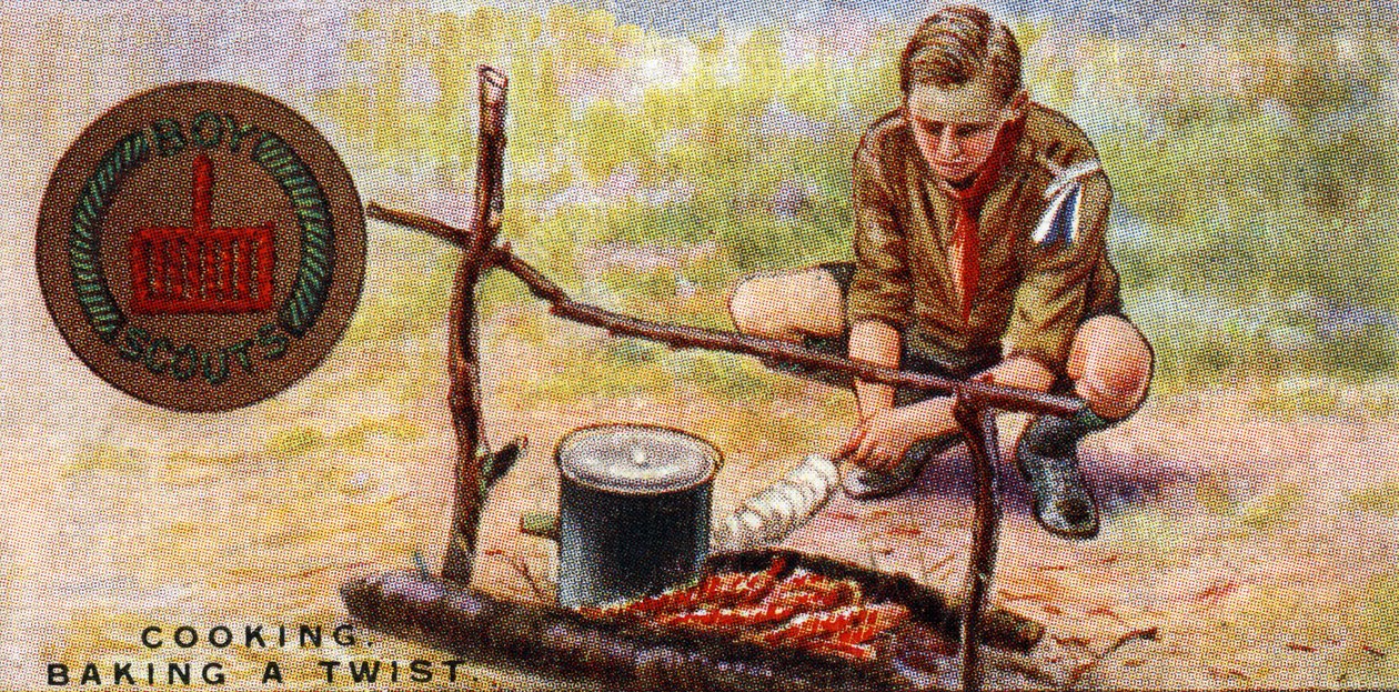 Insignia de Proficiencia en Cocina para Scouts - Horneando un Twist, 1929 de English School