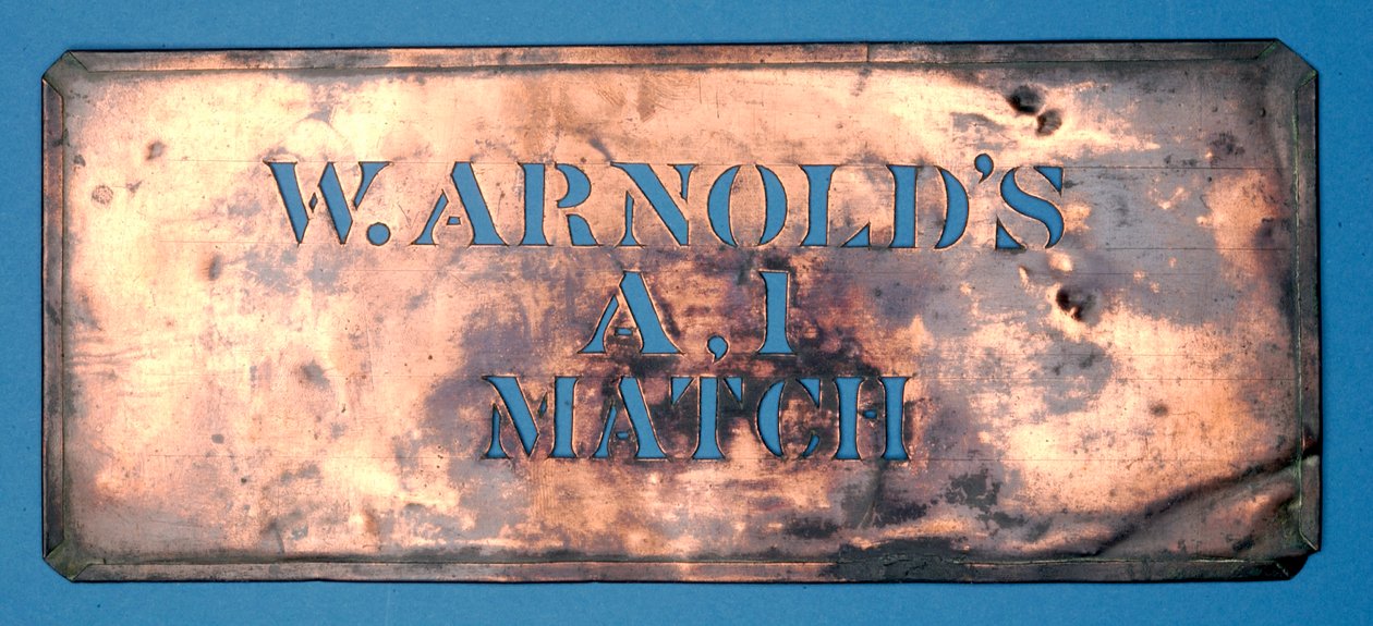 Plantilla de cobre de W. Arnolds A,1 Match de English School