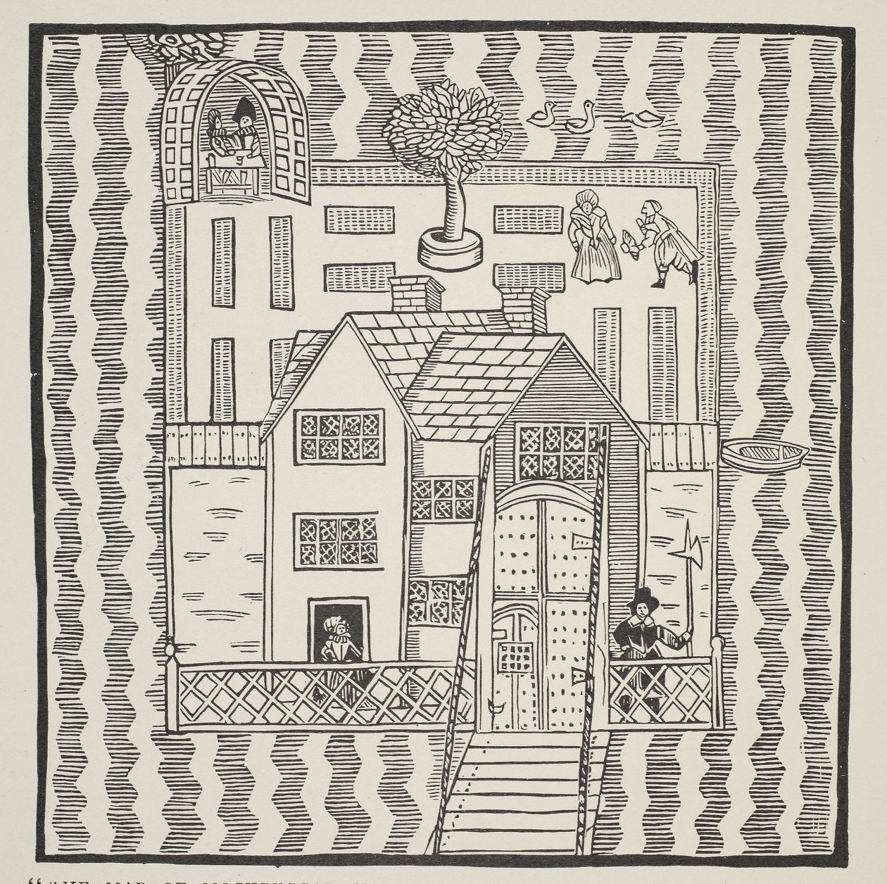 Copia de El mapa de Mockbeggar Hall, con su situación en el espacioso país llamado en cualquier lugar, c.1633, de la balada de Roxborough de English School