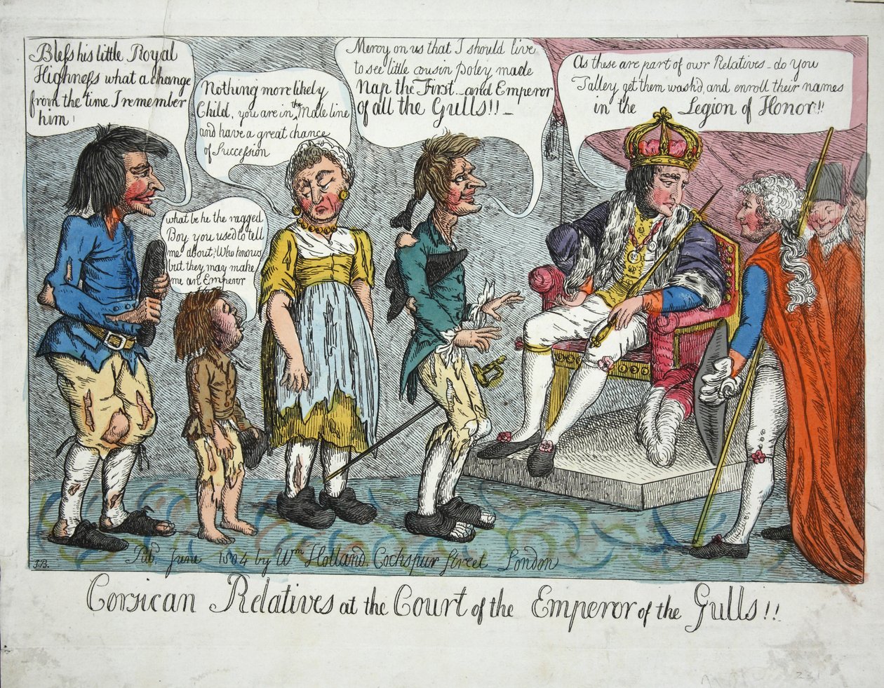 ¡Parientes corsos en la corte del emperador de las gaviotas! Pub. 1804 de English School