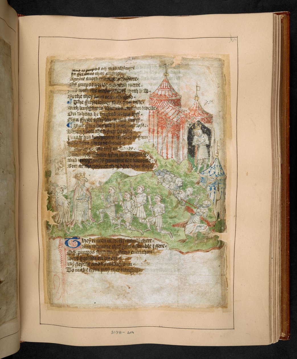 Algodón MS Tiberius A VII/1 fol. 75r, finales del siglo XV (pergamino) de English School