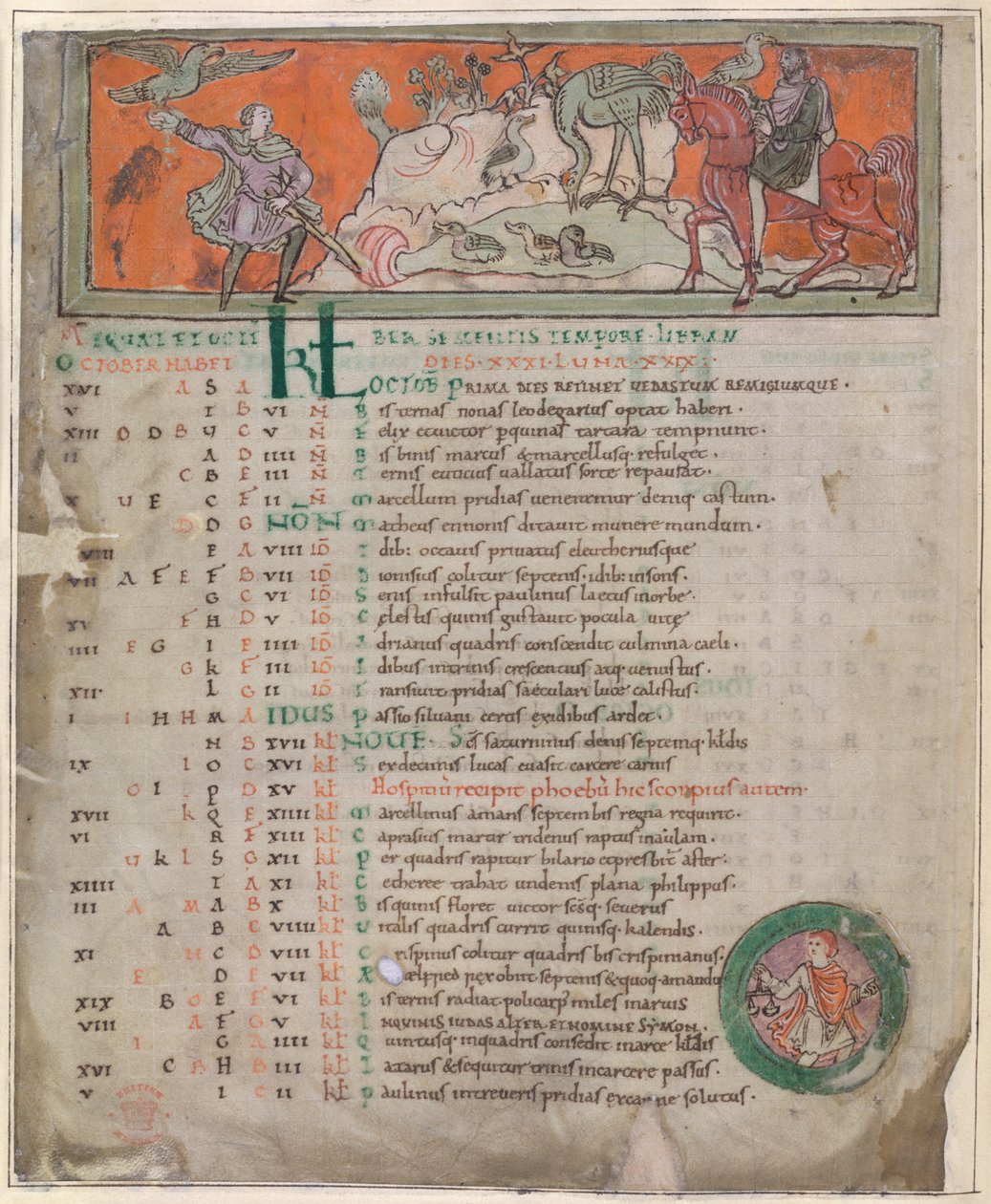 Cotton Tiberius B. V, Parte 1, f.7v Ilustración de un 