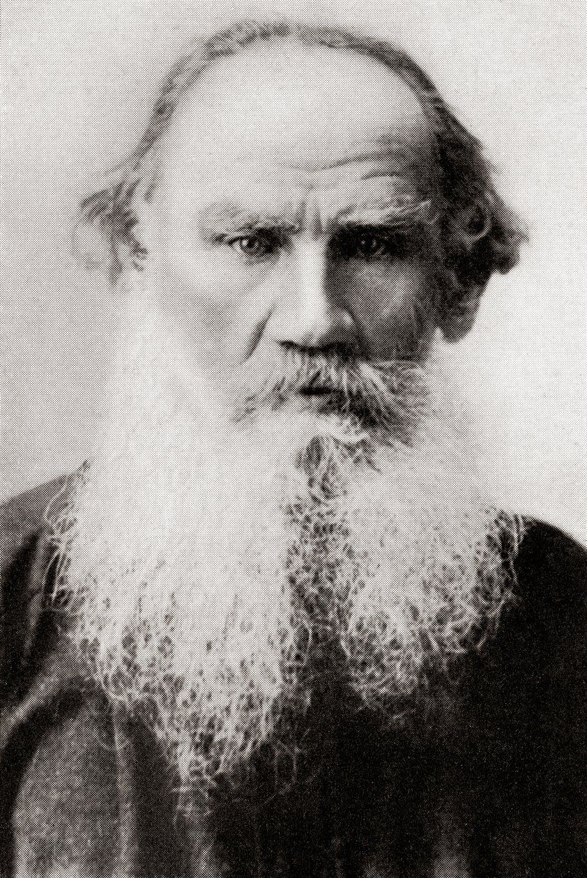 Conde Lev Nikoláievich Tolstói, alias León Tolstói, de la Historia de las Naciones de Hutchinson, pub.1915 (impresión) de English School