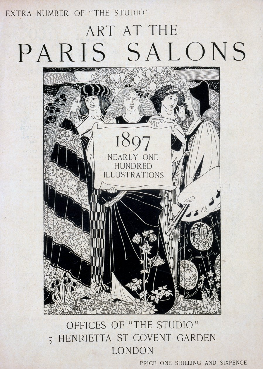Portada de Art at the Paris Salons, número extra de la revista The Studio, 1897 de English School