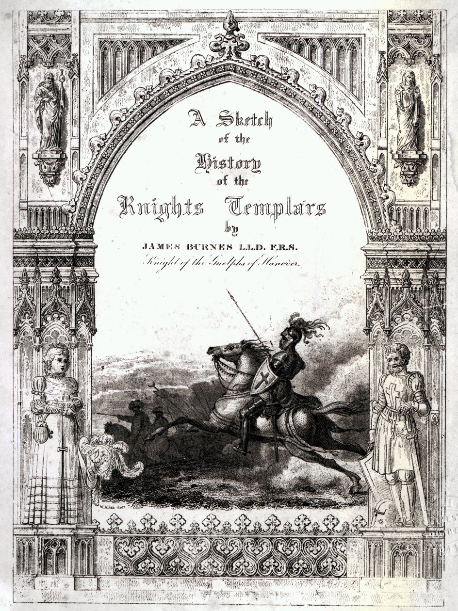 Portada de Un Esbozo de la Historia de los Caballeros Templarios, por James Burnes de English School