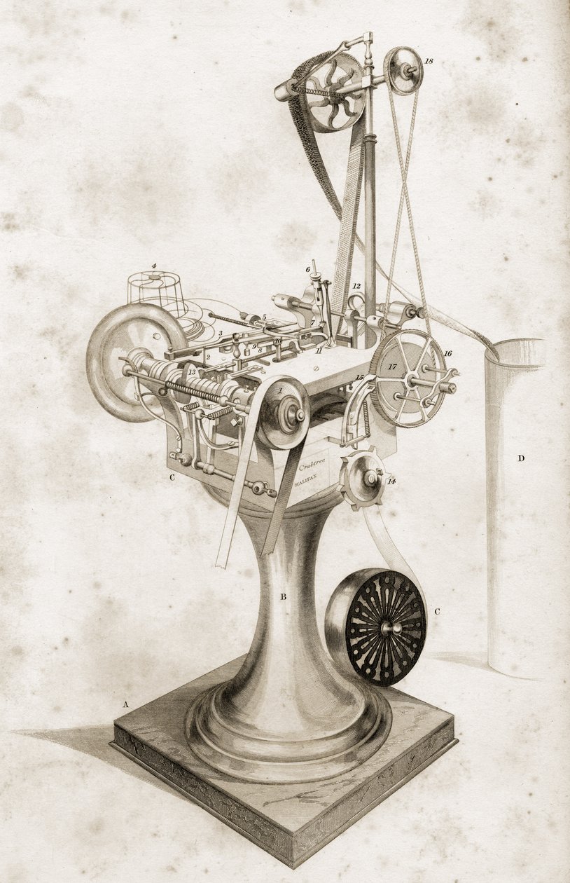 Máquina de Ajuste de Cartas de Crabtree, exhibida en la Gran Exposición de 1851 de English School