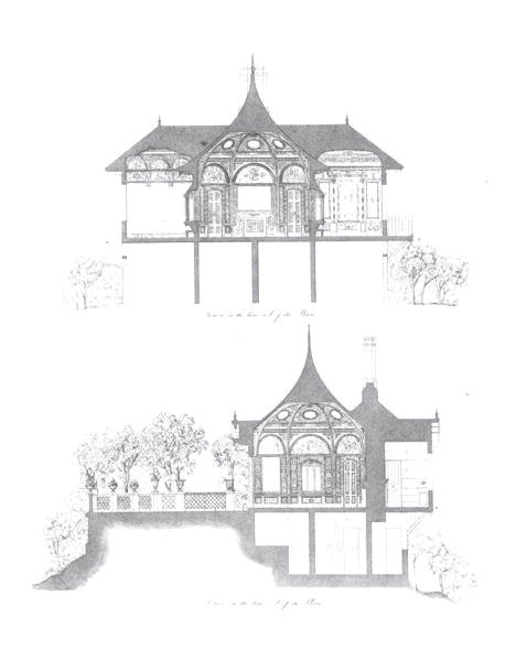 Secciones transversales de la Casa de Verano del Palacio de Buckingham, de 