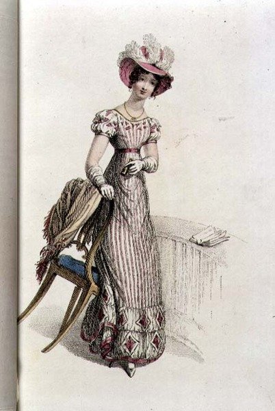 Vestido de día, lámina de moda de Ackermann