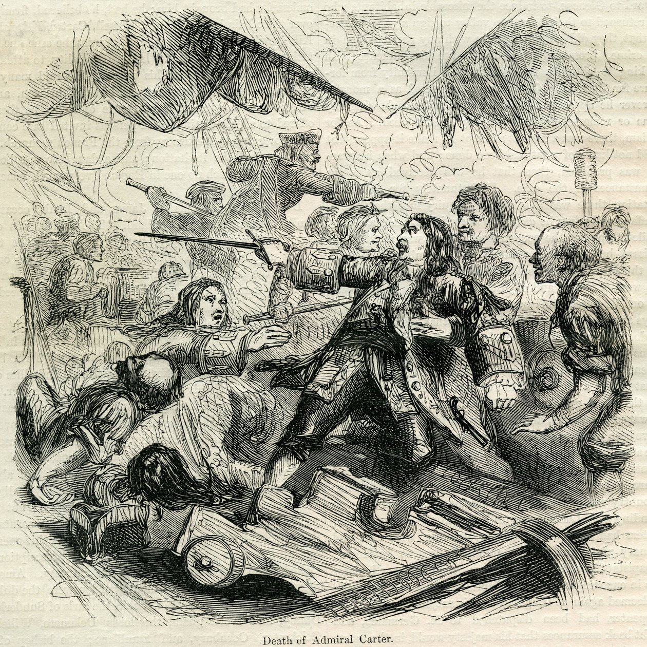 Muerte del Almirante Carter, 1692 de English School