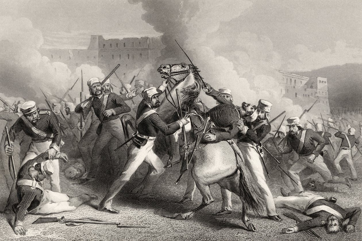 Muerte del Brigadier Adrian Hope en el ataque al Fuerte de Roodmow, 15 de abril de 1858, de 