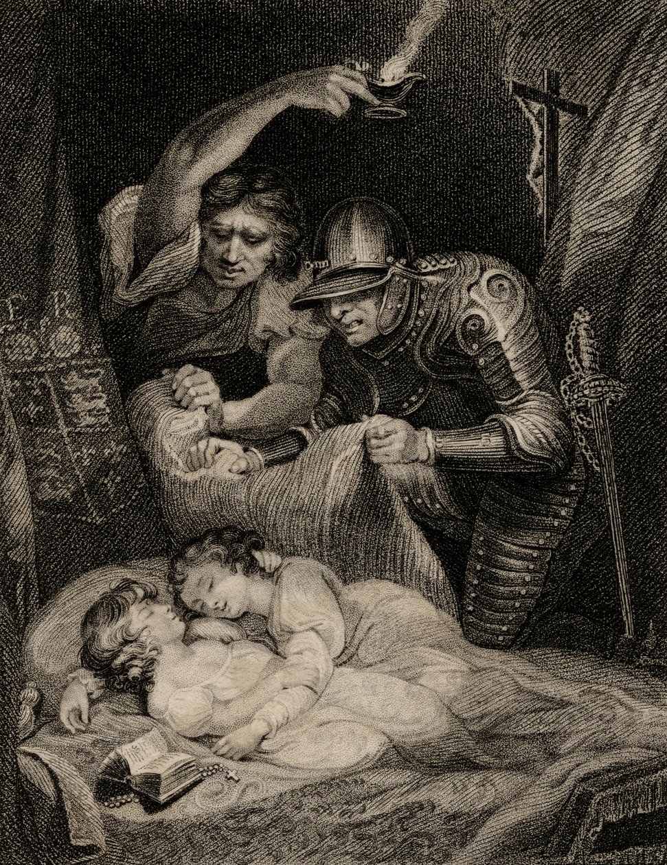 Muerte del rey Eduardo V (1470-83) y su hermano, Ricardo (1472-83) duque de York de English School