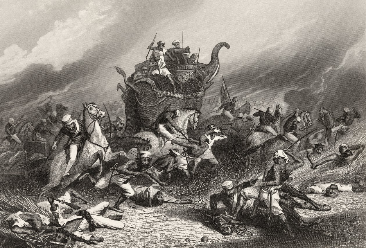 Derrota del ejército de los Peishwas ante Jhansi por el General Rose el 1 de abril de 1858, de 