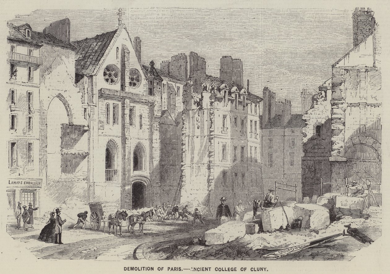 Demolición de París, Antiguo Colegio de Cluny (grabado) de English School