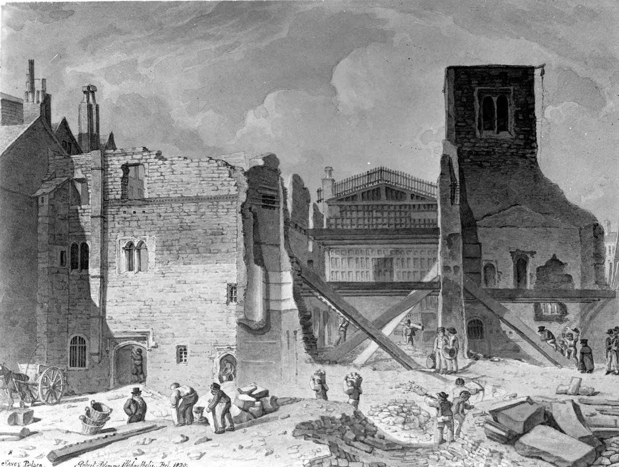 Demolición del Palacio Savoy, Westminster, Londres, 1820 de English School