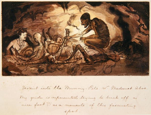 Descenso a las fosas de las momias, cerca de Medeenet Aboo, c.1880 de English School