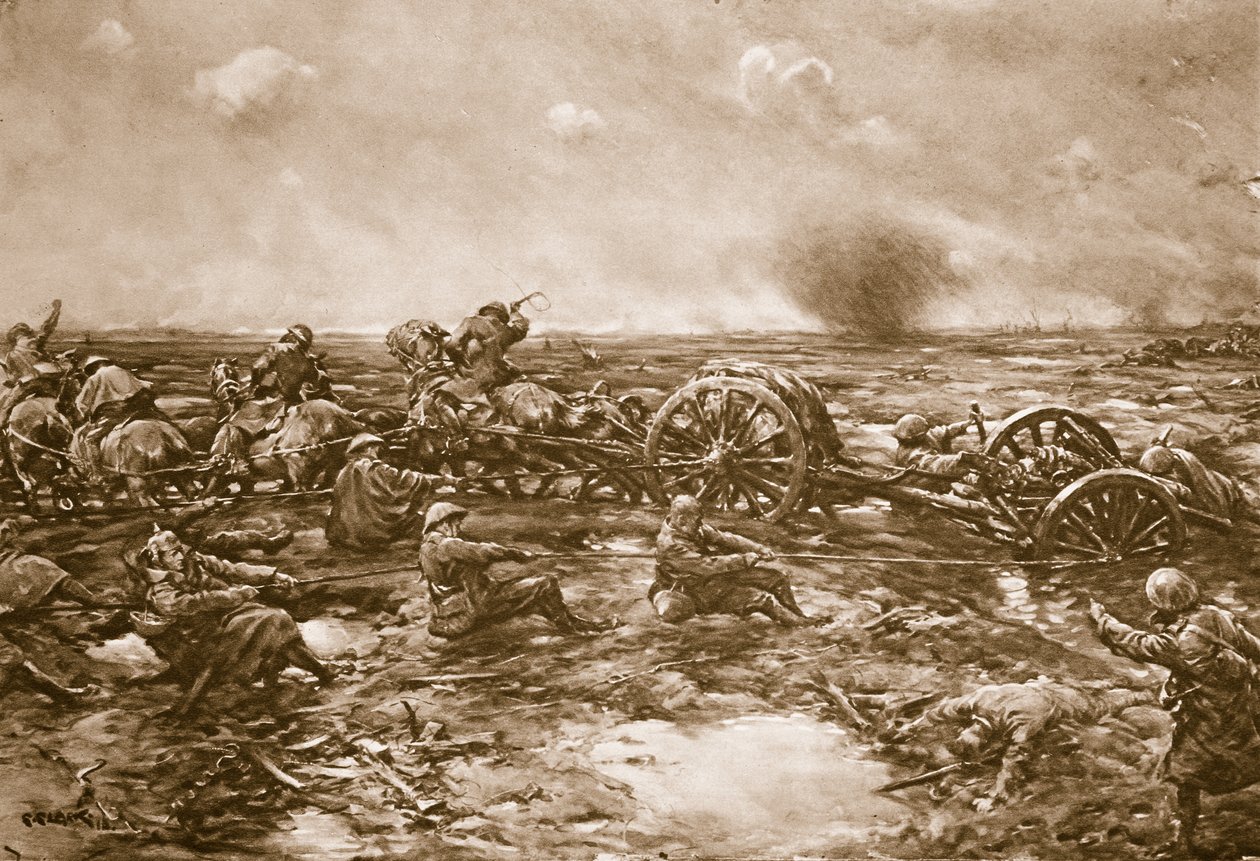 Dificultades del transporte de armas, 1914-19 de English School