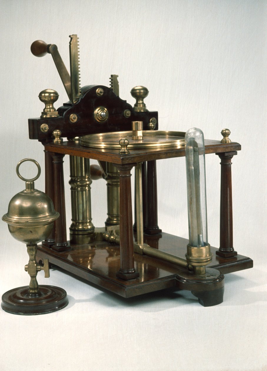 Bomba de aire de doble barril con hemisferios de Magdeburgo, c.1800 de English School
