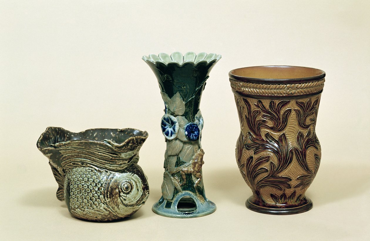 Jarrones de Doulton, 1880s de English School