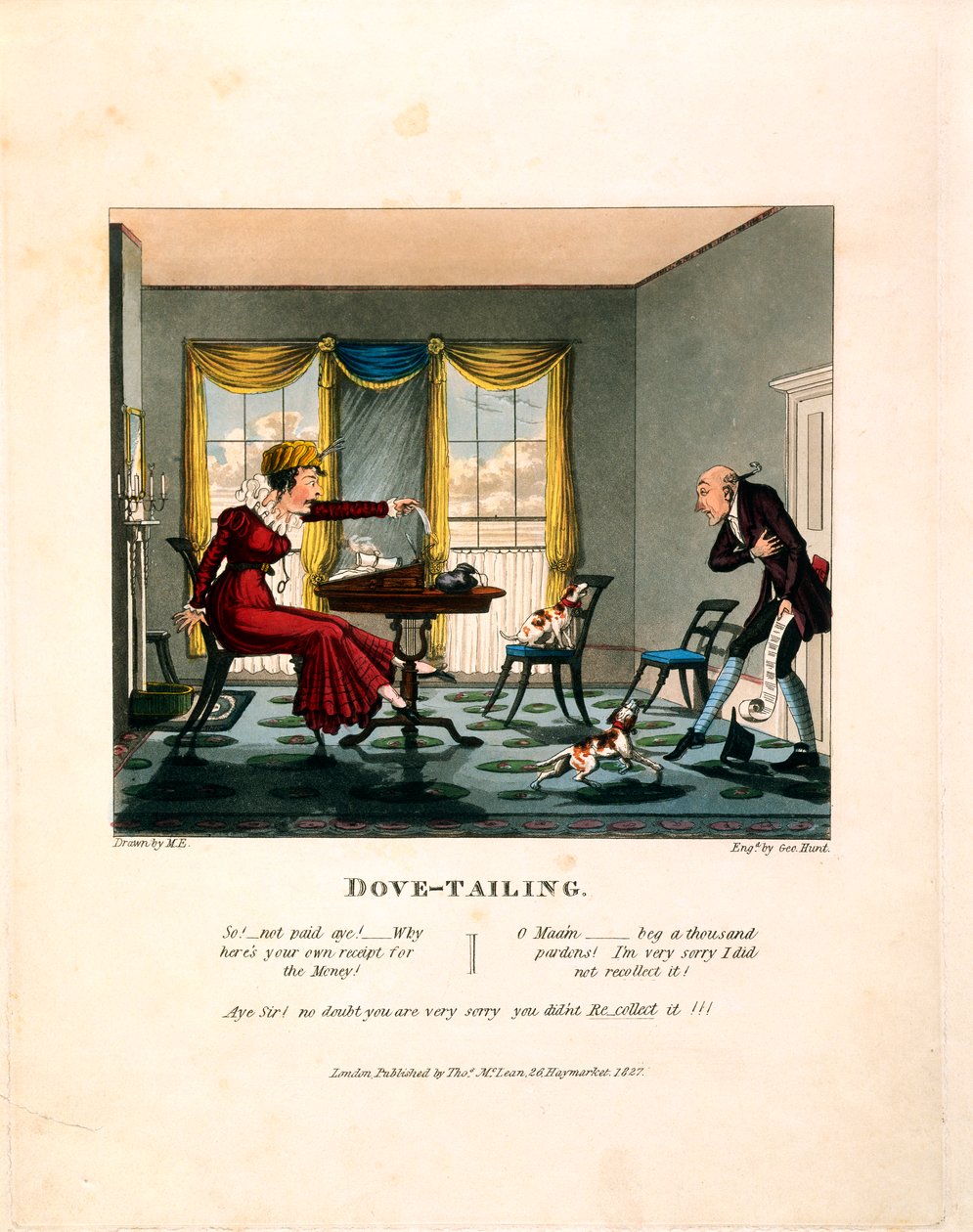Ensamblaje de cola de milano, grabado por George Hunt, publicado por Thomas Mclean, 1827 de English School