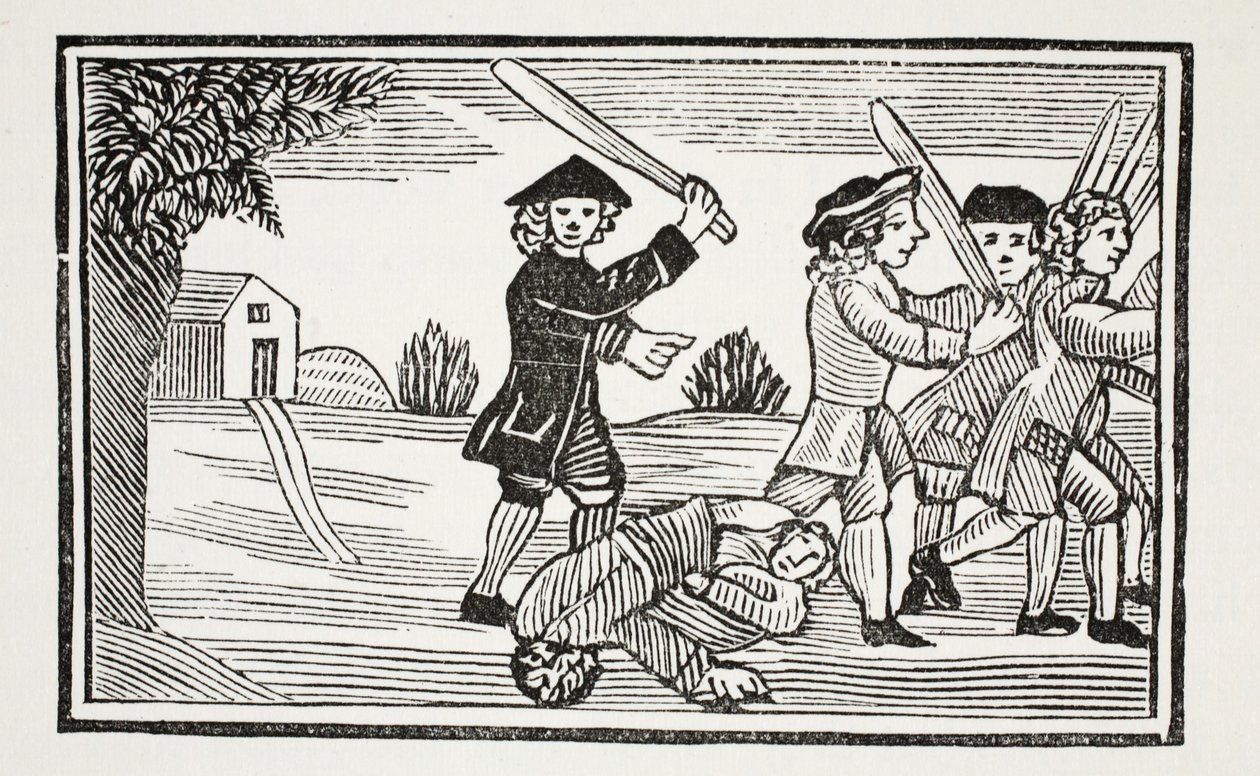 El truco del Dr. Faustus a veinte estudiantes, ilustración de Chap-books of the Eighteenth Century por John Ashton, pub. 1882 de English School