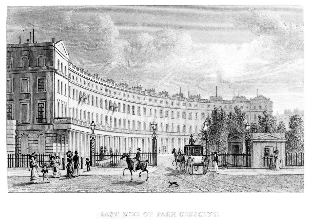 Lado este de Park Crescent, 1830 de English School