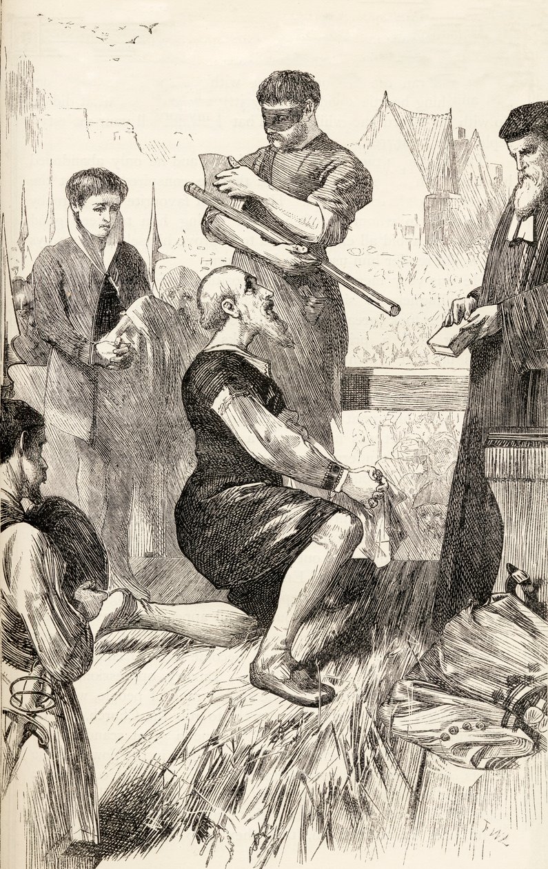 Edward Seymour en el cadalso esperando su ejecución, c.1865 de English School