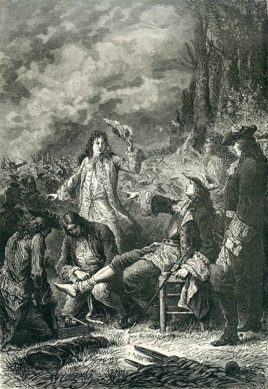 Edward Villiers herido en la batalla de Newbury, 1643 de English School