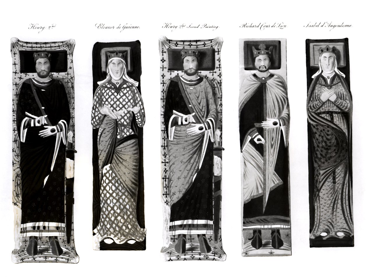Efigies de Enrique II (1133-89) Leonor de Aquitania (c.1122-1204) Ricardo Corazón de León (1157-99) e Isabel de Angulema de English School