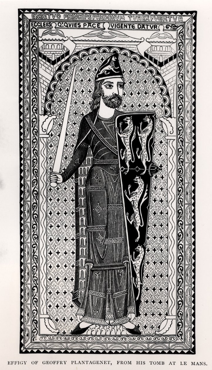 Efigie de Geoffrey Plantagenet (1113-1150) de su tumba en Le Mans de English School