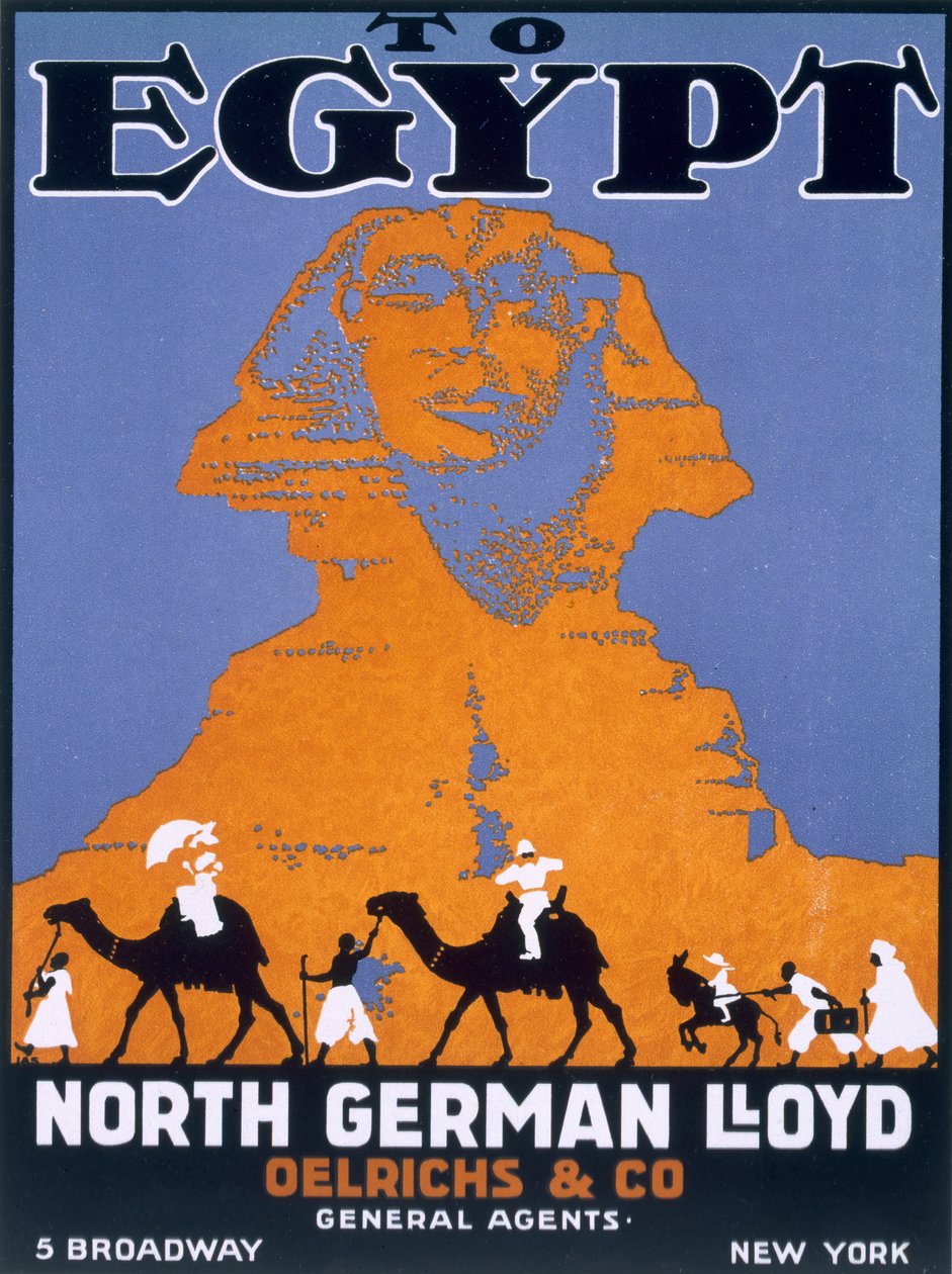 Egipto, cartel publicitario de Norddeutscher Lloyd de English School