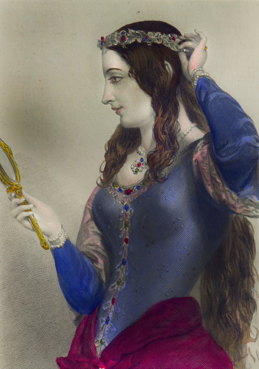 Leonor de Provenza, Reina Consorte de Enrique III de Inglaterra, impreso por Henry G. Bohn, Londres, 1856 de English School