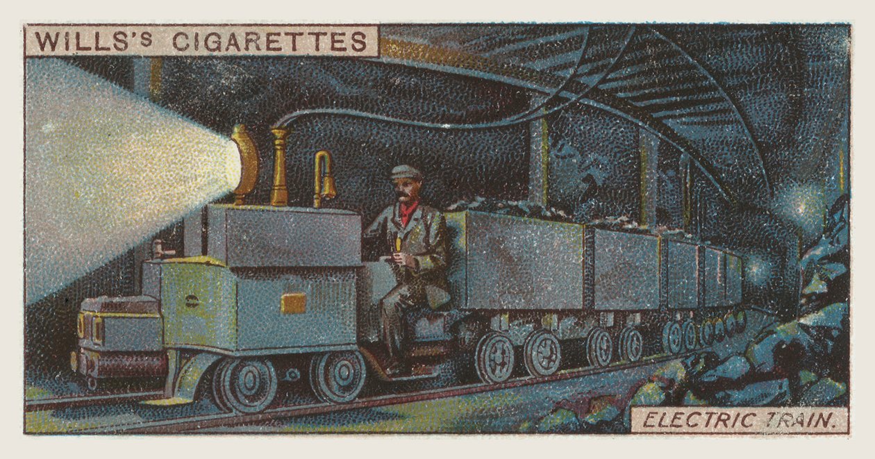 Tren eléctrico (cromolito) de English School