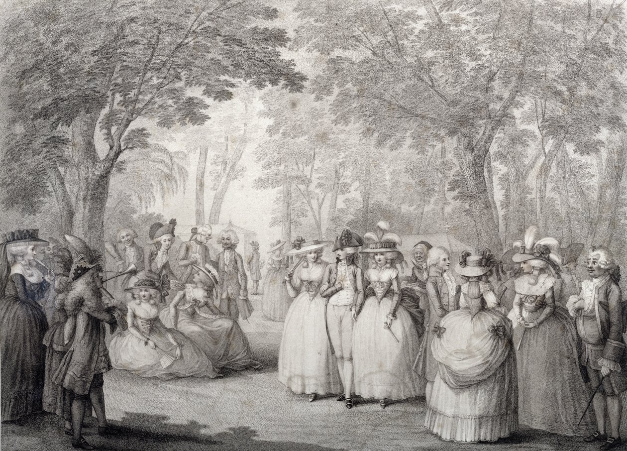 Figuras elegantes en los Jardines de Vauxhall de English School