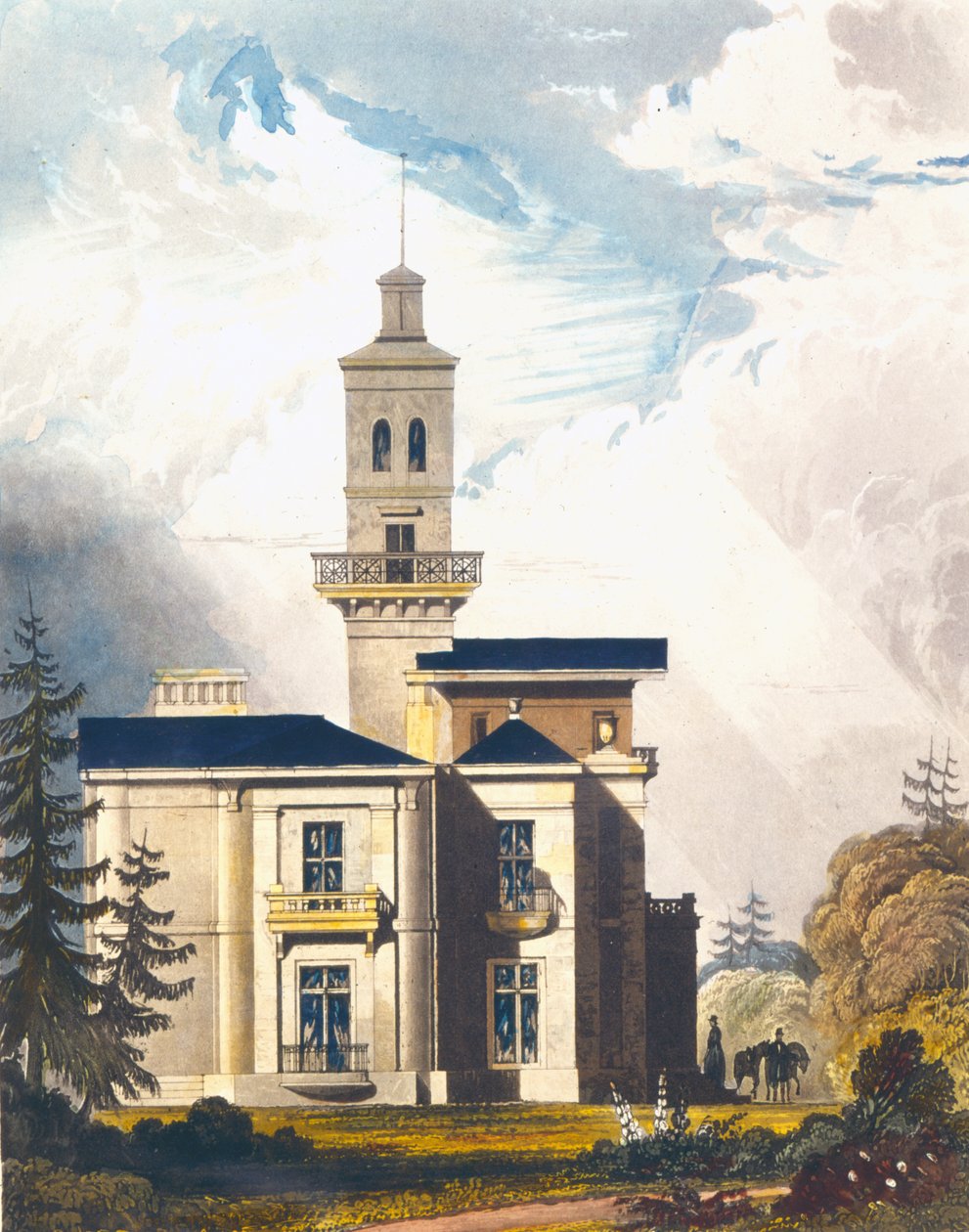 Elevación de una Villa Italiana o Pabellón de Caza de English School