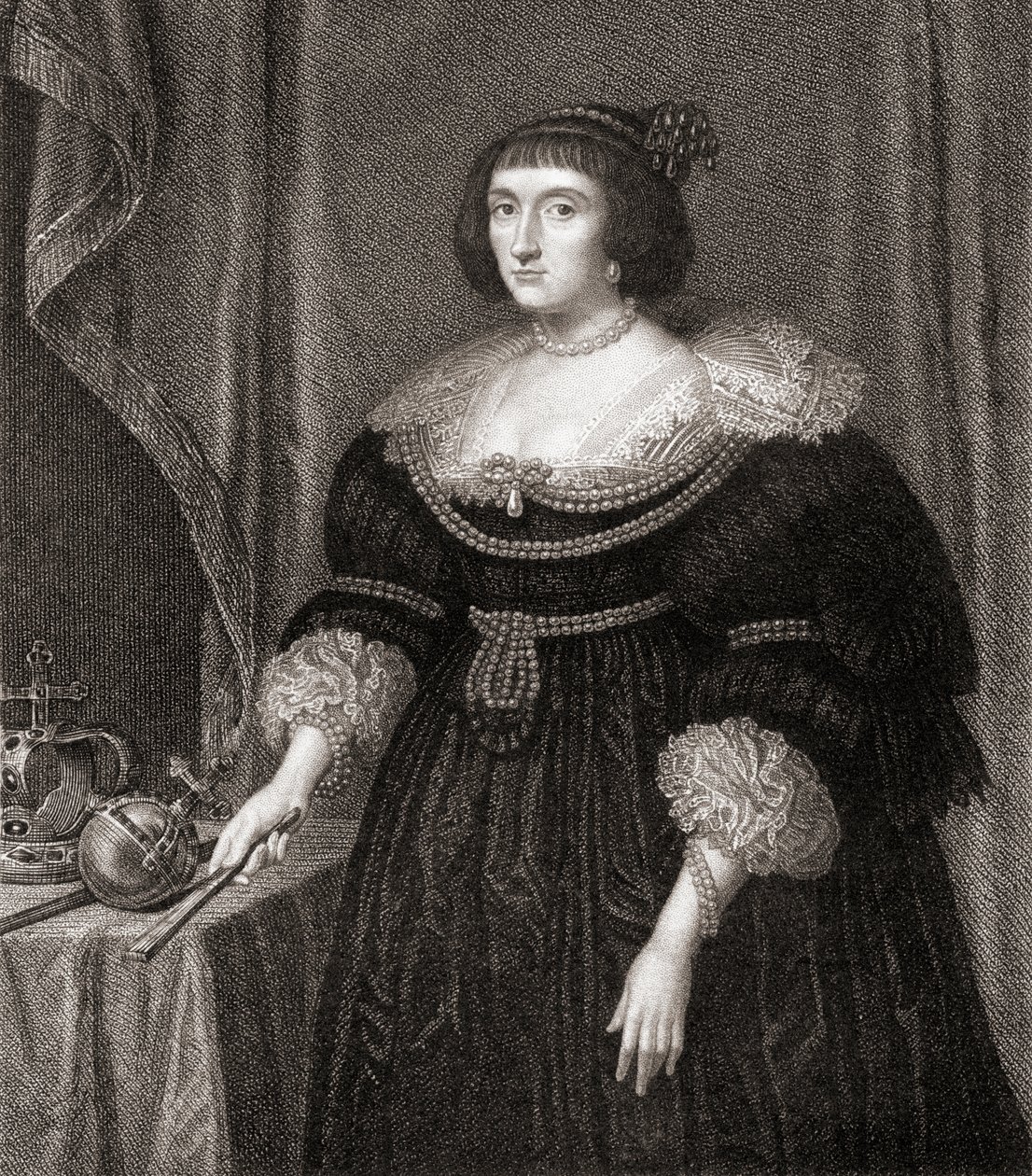 Elizabeth, Reina de Bohemia (1596-1662), de Lodges British Portraits, 1823 de English School