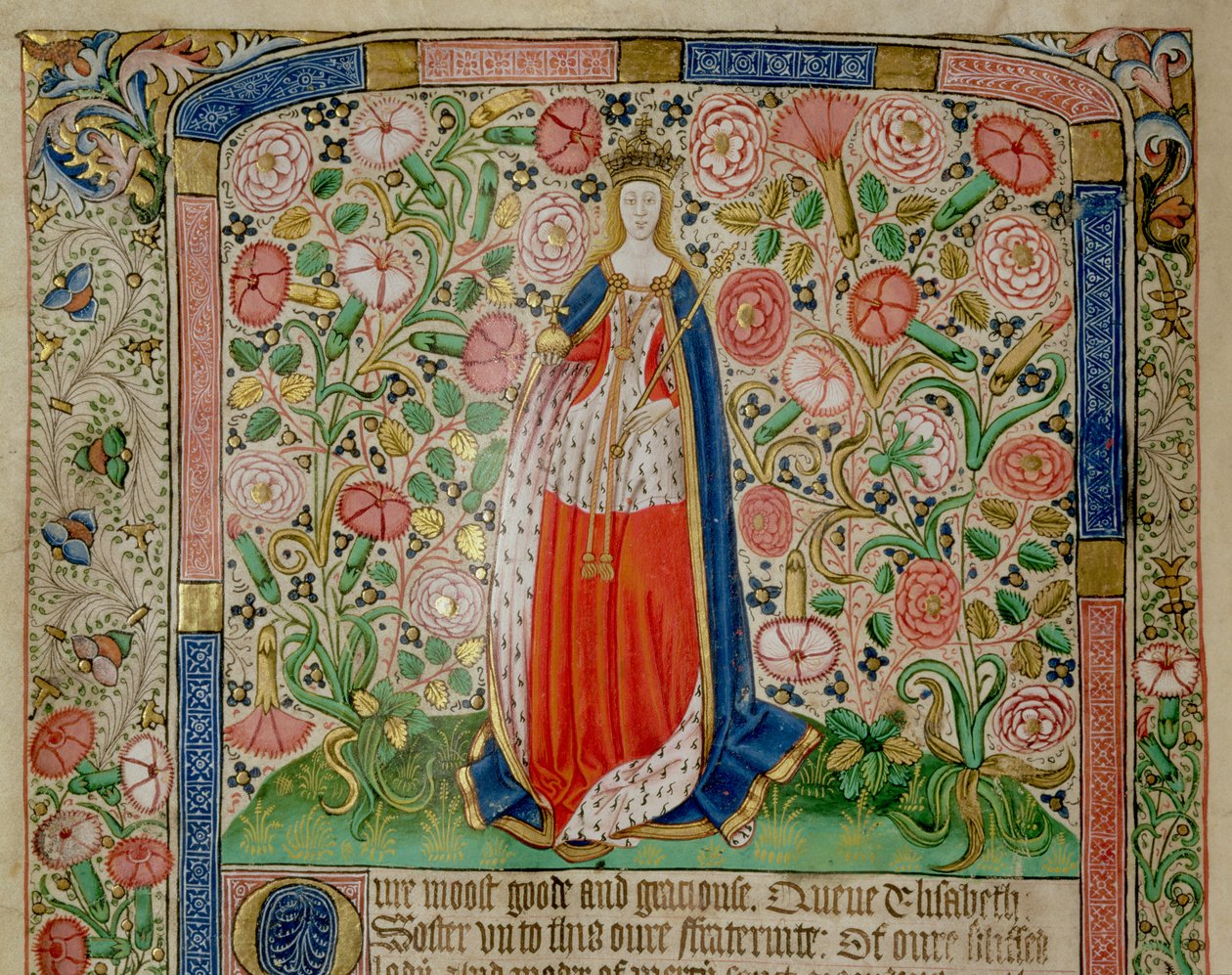 Elizabeth Woodville (c.1437-92) Reina Consorte del Rey Eduardo IV de Inglaterra (detalle) de English School