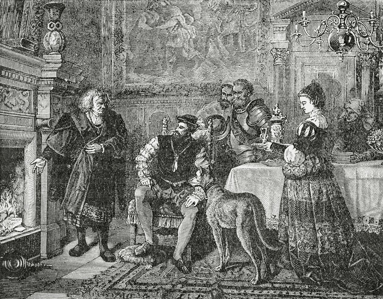 El emperador Carlos V visitando a los Fuggers de English School