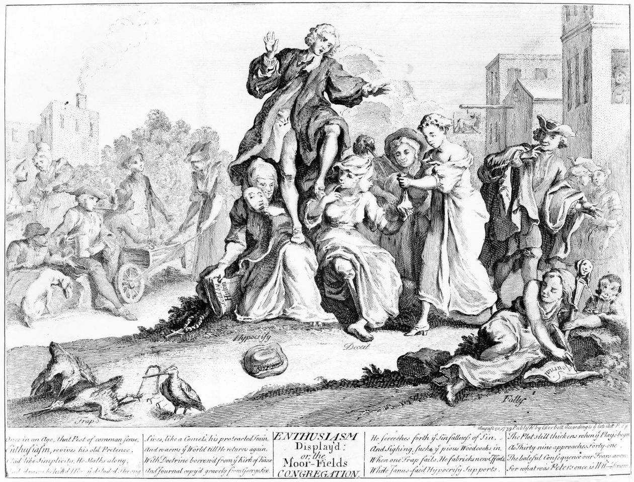 Entusiasmo Desplegado, o Congregación de Moor Fields, 1739 de English School