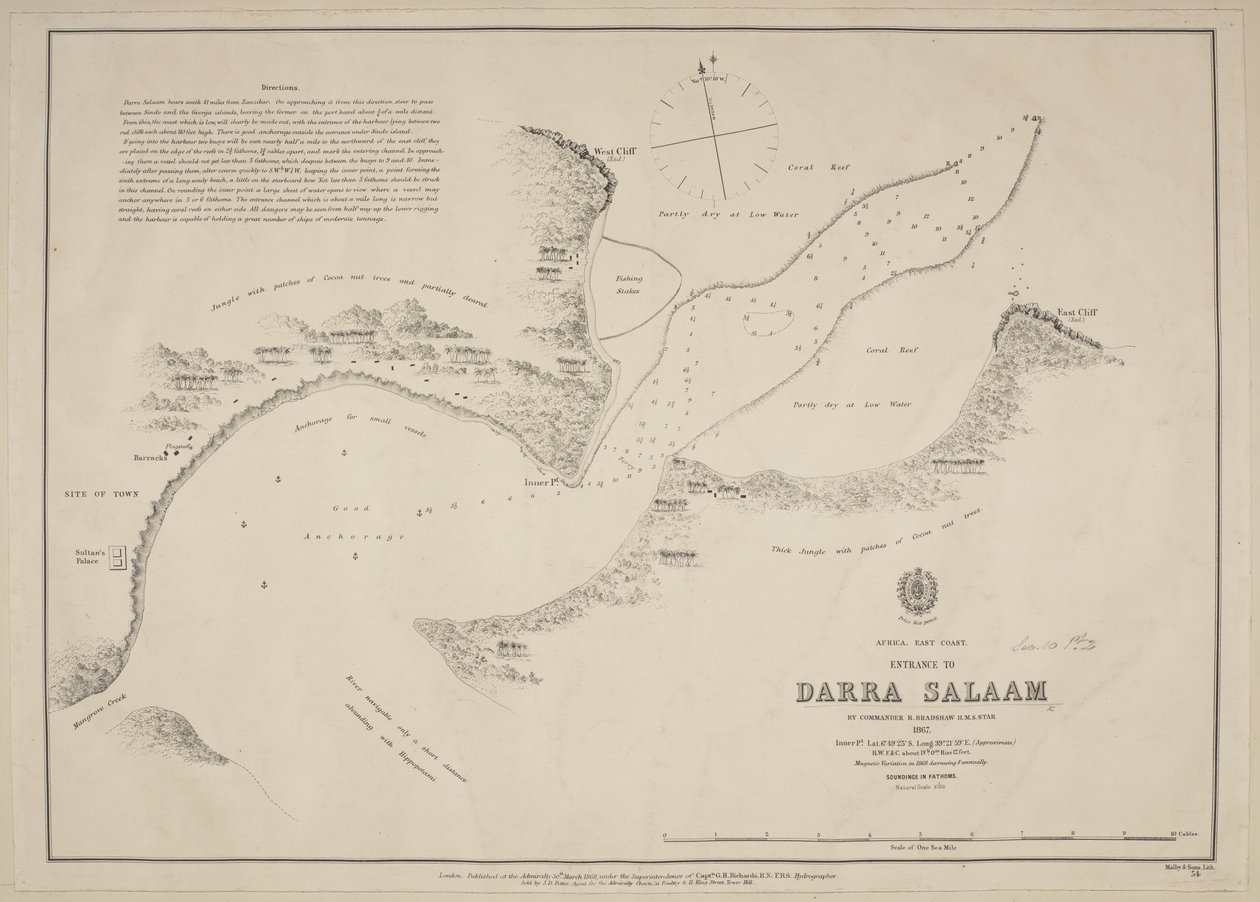 Entrada a Darra Salaam, por el comandante R. Bradshaw, HMS Star de English School