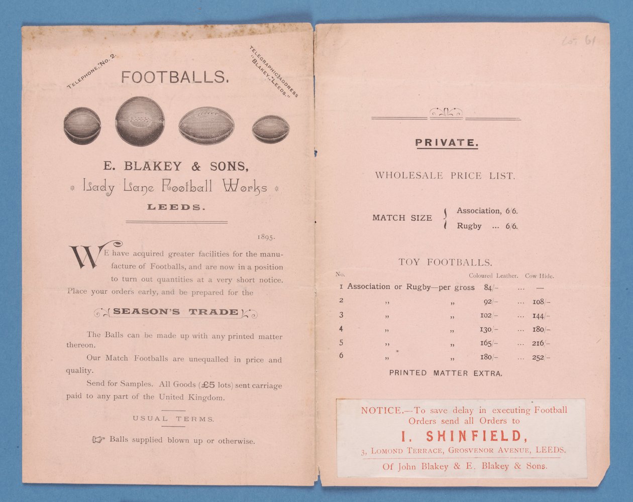 Catálogo de equipos producido por E. Blakey & Sons, 1895 de English School