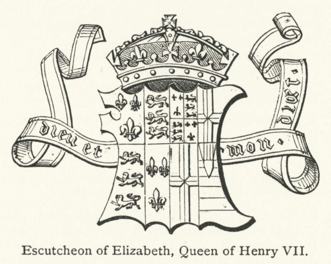 Escudo de Isabel, reina de Enrique VII (grabado) de English School