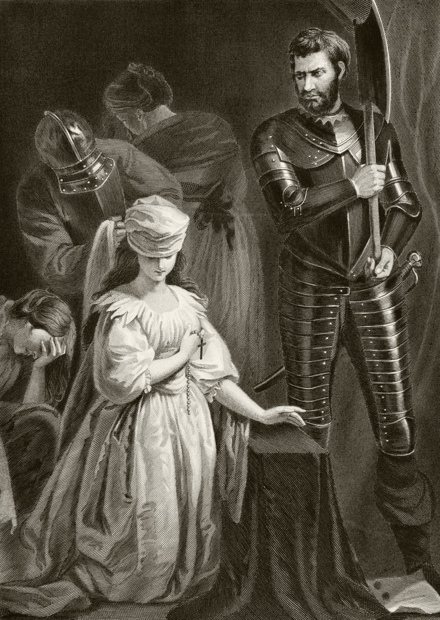 Ejecución de María, reina de Escocia, 8 de febrero de 1587, de "The National and Domestic History of England", de William Hickman Smith Aubrey (1858-1916), publicado en Londres hacia 1890 (litografía). de English School
