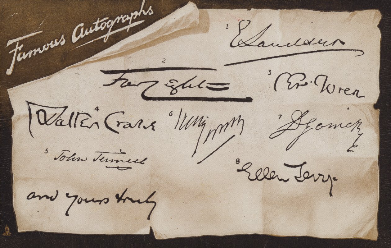 Autógrafos famosos y un servidor (litografía) de English School